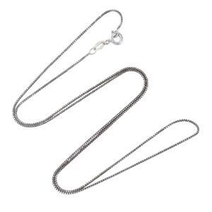 Estate Indonesia IBB Sterling Silver 925 0.8mm Box Chain Necklace 17.5”